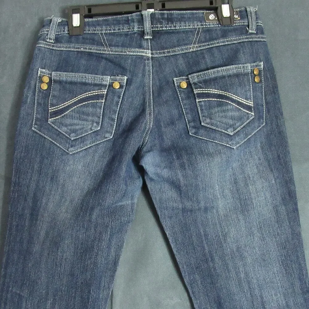 G TTON Jeans Womens Size 9 Blue Denim Pockets Big Stitch Western Cowgirl Moto